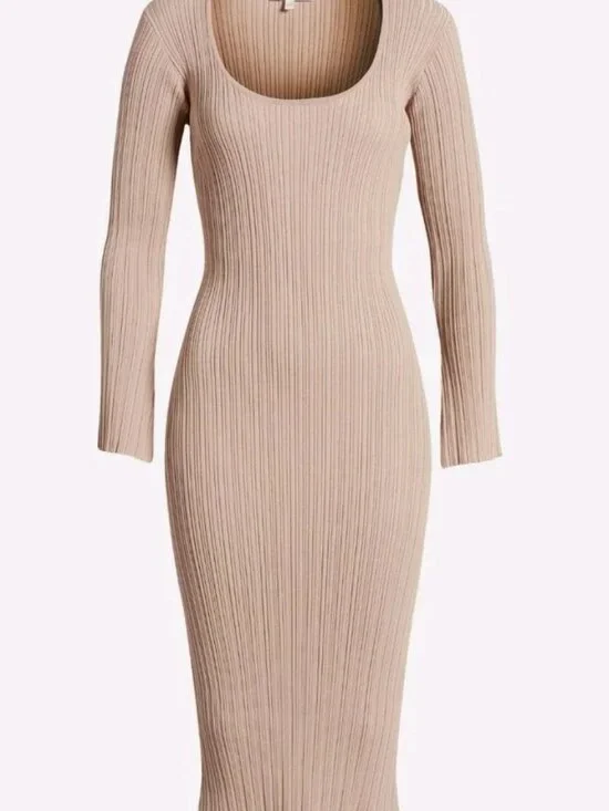 WAYF alexi long sleeve rib dress - NEW - Picture 3 of 6